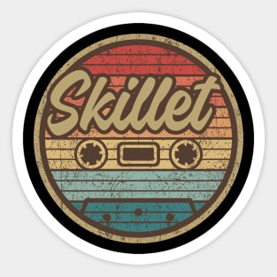 skillet cassette retro circle Sticker